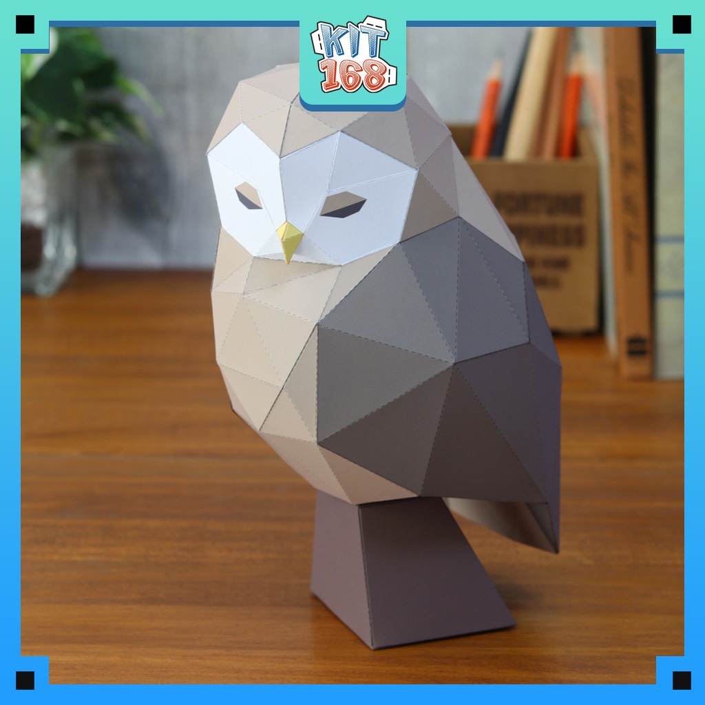 Mô hình giấy động vật Chim Cú Polygon