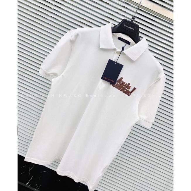 Áo polo nam nữ thêu gấu louis vuitton, áo thun nam nữ cotton