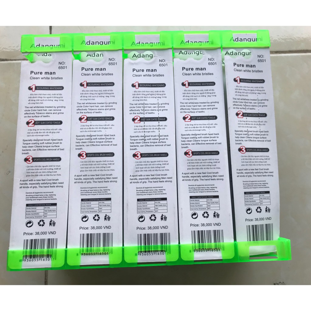 Combo 10 Bàn chải đánh răng than tre Cao Cấp Adangumi Hàn Quốc