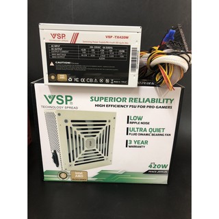 Nguồn VSP ATX 420W màu Trắng Công Suất Thực Chính Hãng thumbnail