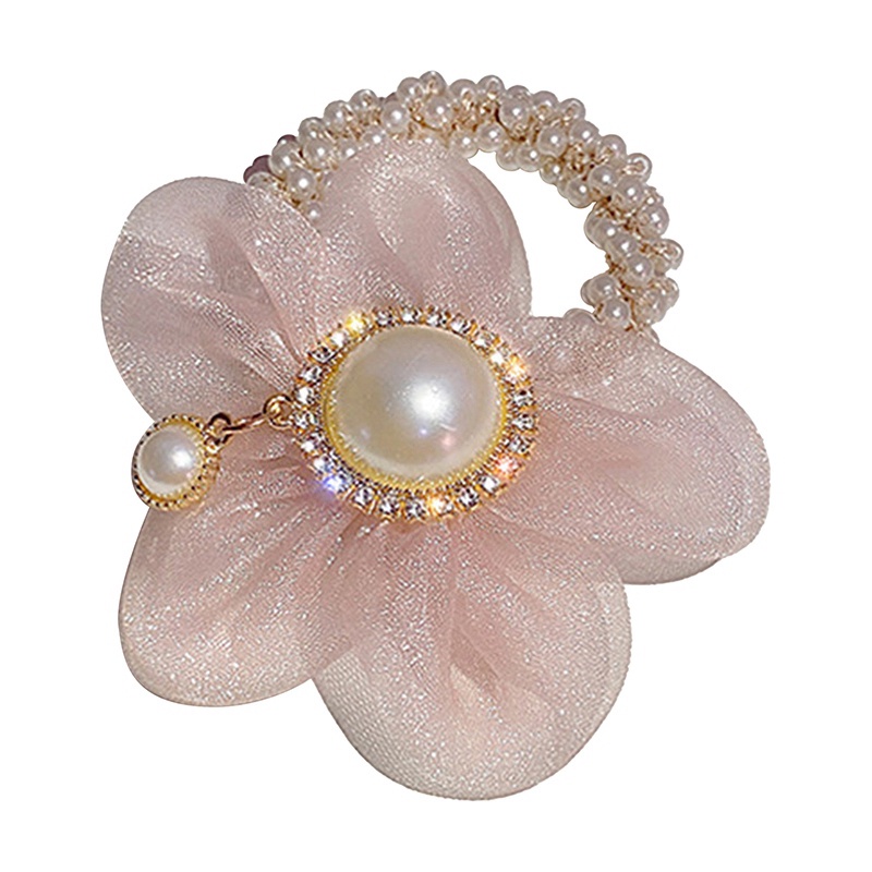 Dây Cột Tóc Hình Hoa Đính Ngọc Trai Nhân Tạo Thời Trang