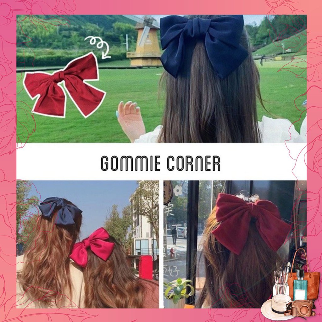 Kẹp Tóc Nơ Lụa Hàn Quốc vải satin xinh xắn cho nữ Gommiecorner