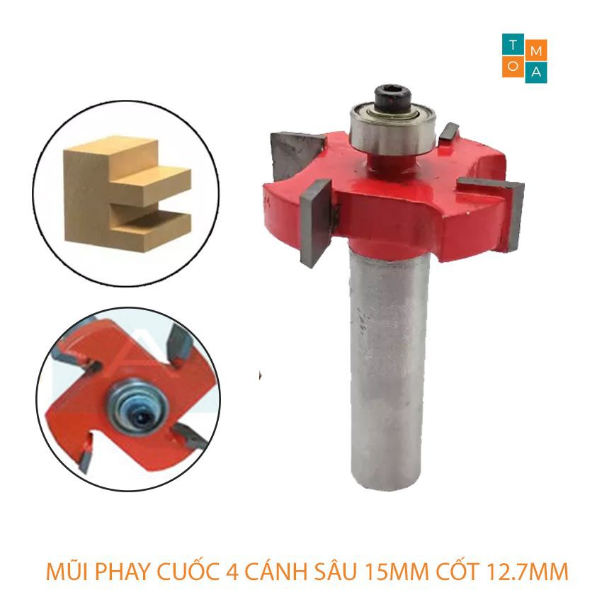 MŨI SOI GỖ - MŨI CUỐC GỖ 4 CÁNH SÂU 15 MM - CÁC KÍCH THƯỚC RỘNG 3, 4, 5, 6, 7, 8, 10, 12, 15MM