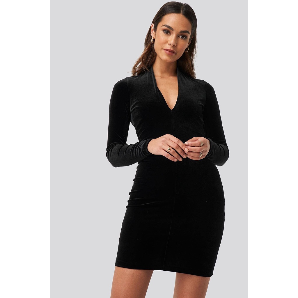 Đầm body nhung xuất khẩu dài tay MNG