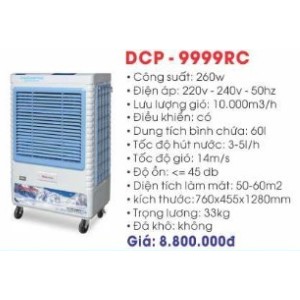 Máy làm mát không khí DAICHIPRO - DCP 9999 RC (Quạt hơi nước - Quạt điều hòa)