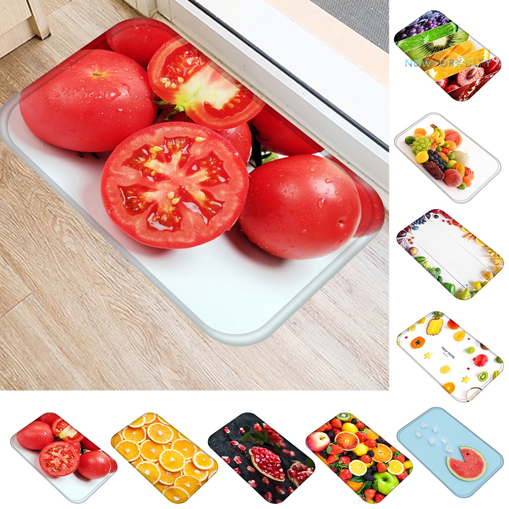 Thảm Chùi Chân Chống Trượt Họa Tiết Trái Cây Tươi Mới Trang Trí Nhà Cửa