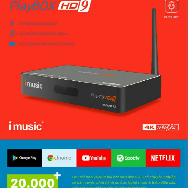 Đầu karaoke Box HD9 imusic (xem ngoại hạng anh miễn phí)