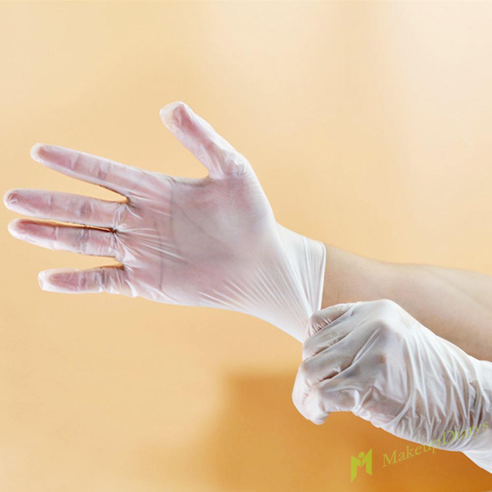 Set 100 găng tay vệ sinh bằng PVC trong suốt dùng một lần chống vi khuẩn cho gia đình