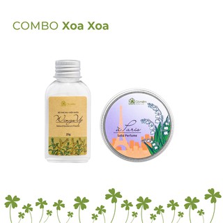 Combo Xoa Xoa Cho Bà Bầu - Gồm Bột Khử Mùi Hôi Nách Và Nước Hoa Khô Thiên Nhiên An Toàn Cỏ Mềm