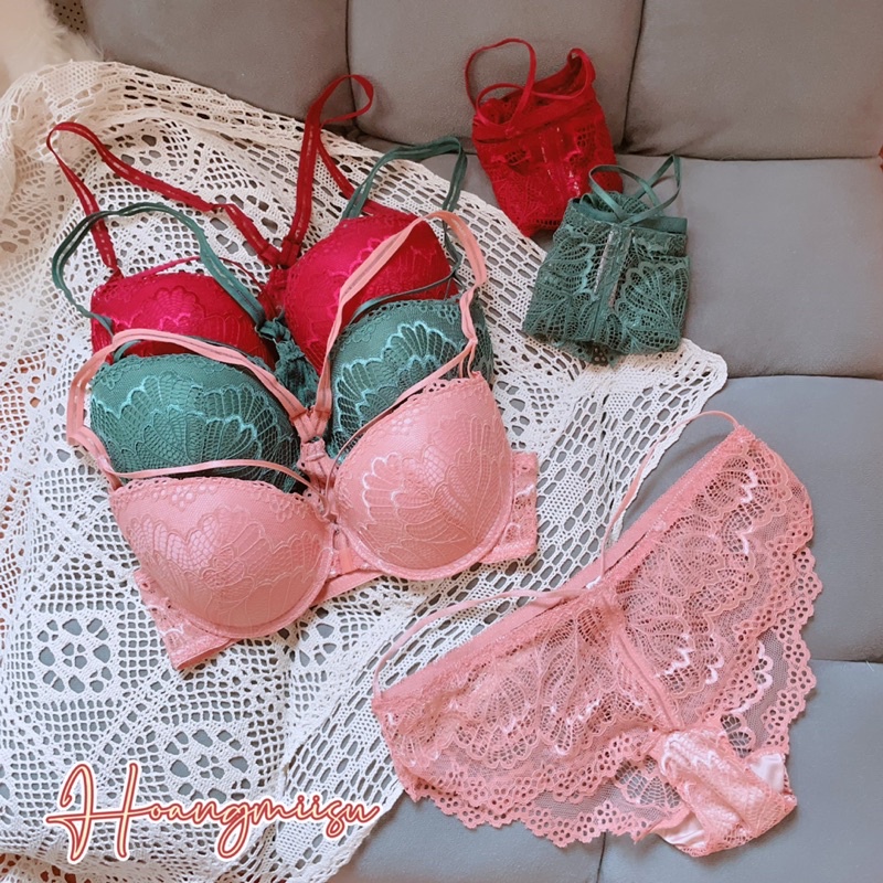 Bộ đồ lót ren sexy Nữ gợi cảm cao cấp áo ngực nữ có gọng nâng ngực khoét giữa [ HÀNG THIẾT KẾ ]