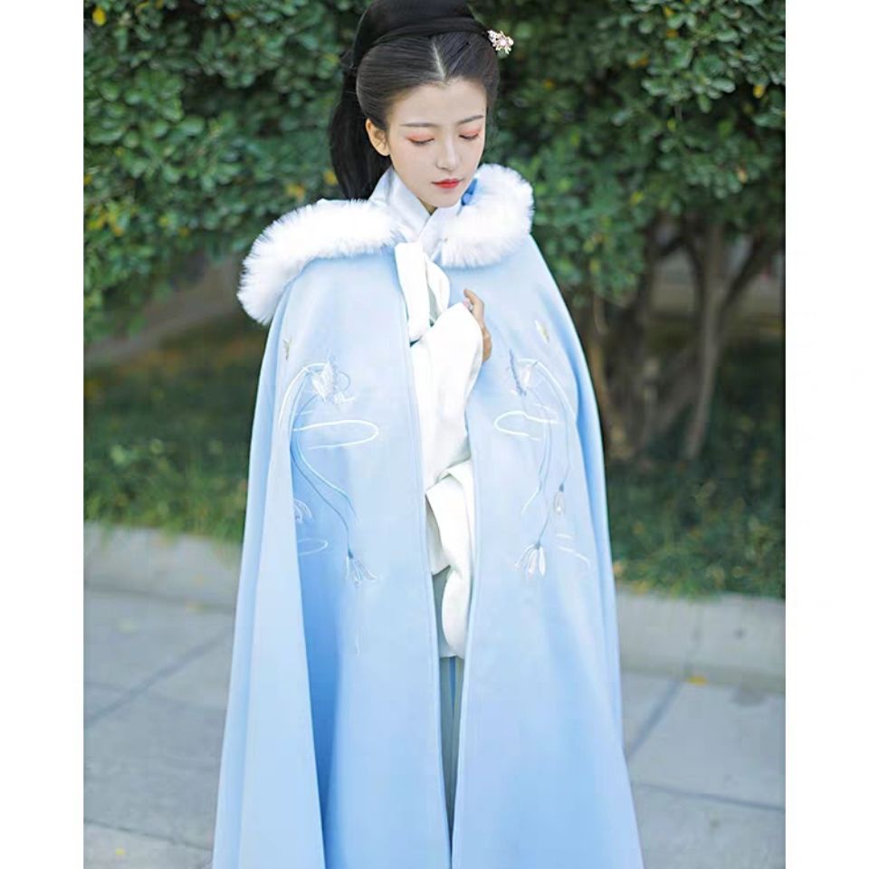 Yi Yi Han Áo Choàng Dáng Dài Dày Dặn Ấm Áp Đa Năng Phong Cách Mùa Đông Dành Cho Phụ Nữ