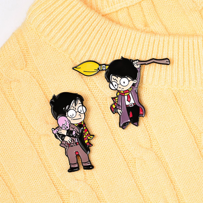 Huy hiệu cài áo họa tiết hoạt hình Harry Potter dễ thương