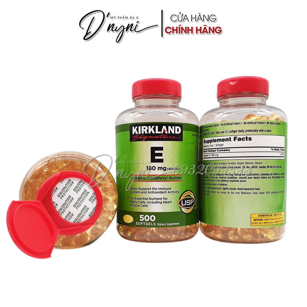 Vitamin E Kirkland 400 IU Kirkland Signature 500 Viên Mỹ - Đẹp da