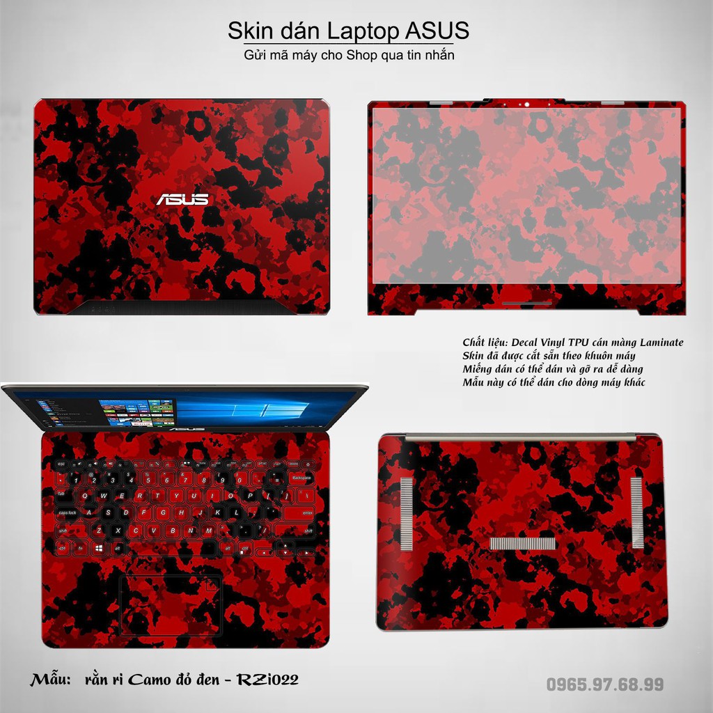 Skin dán Laptop Asus in hình rằn ri nhiều mẫu 2 (inbox mã máy cho Shop)