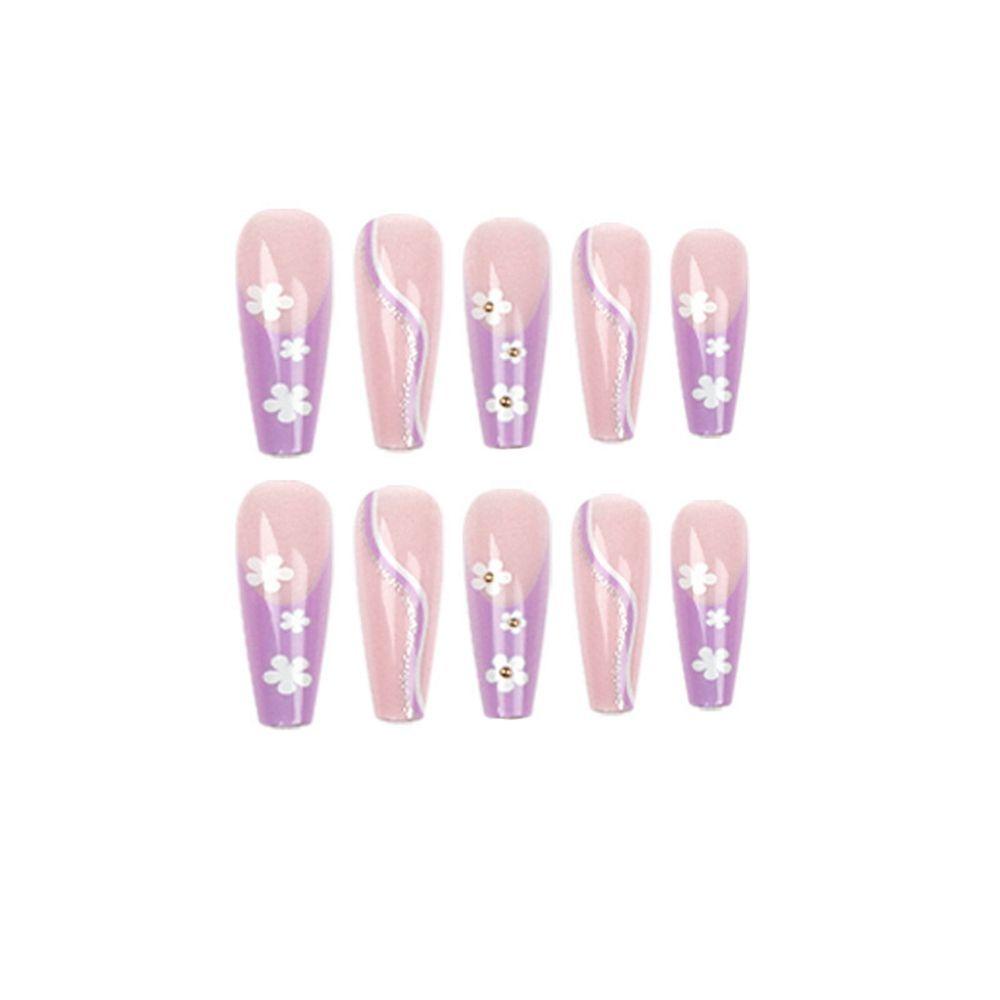 MELODG Hộp 24 Móng Tay Giả Hình Bướm Đính Đá Trang Trí Toàn Diện