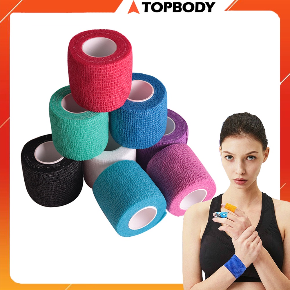 Băng keo thể thao quấn cổ chân giày đá bóng tự dính, băng cuốn bó gối dán cơ thể thao cổ tay ngón tay