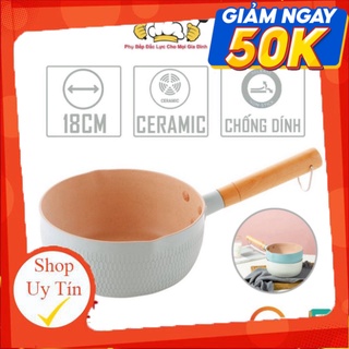 Chảo Sâu Lòng Chống Dính Vân Tổ Ong 18CM Phủ Ceramic Dùng Bếp Từ,Cho Mọi Loại Bếp Đa Năng