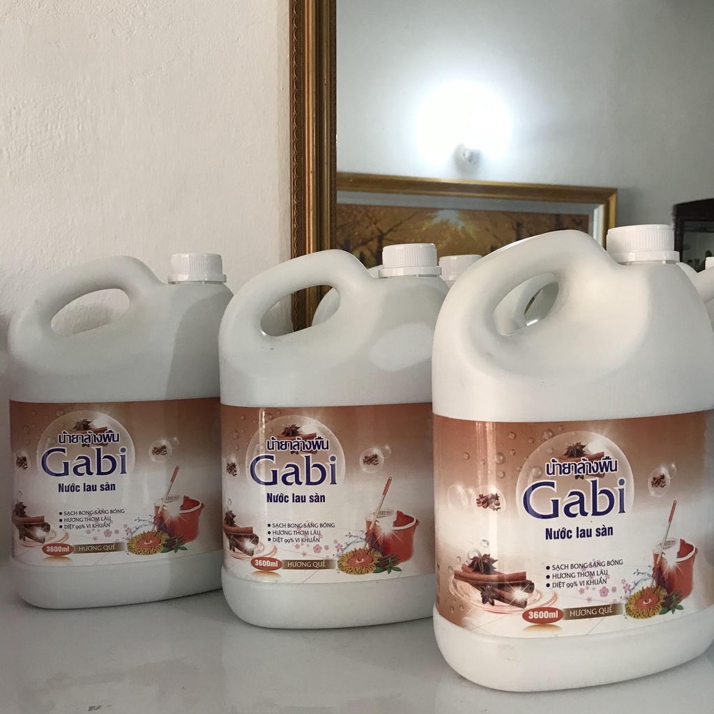 Nước lau sàn nhà Gabi đậm đặc thơm lâu đuổi côn trùng diệt sạch vi khuẩn hương hoa ly 3,6L