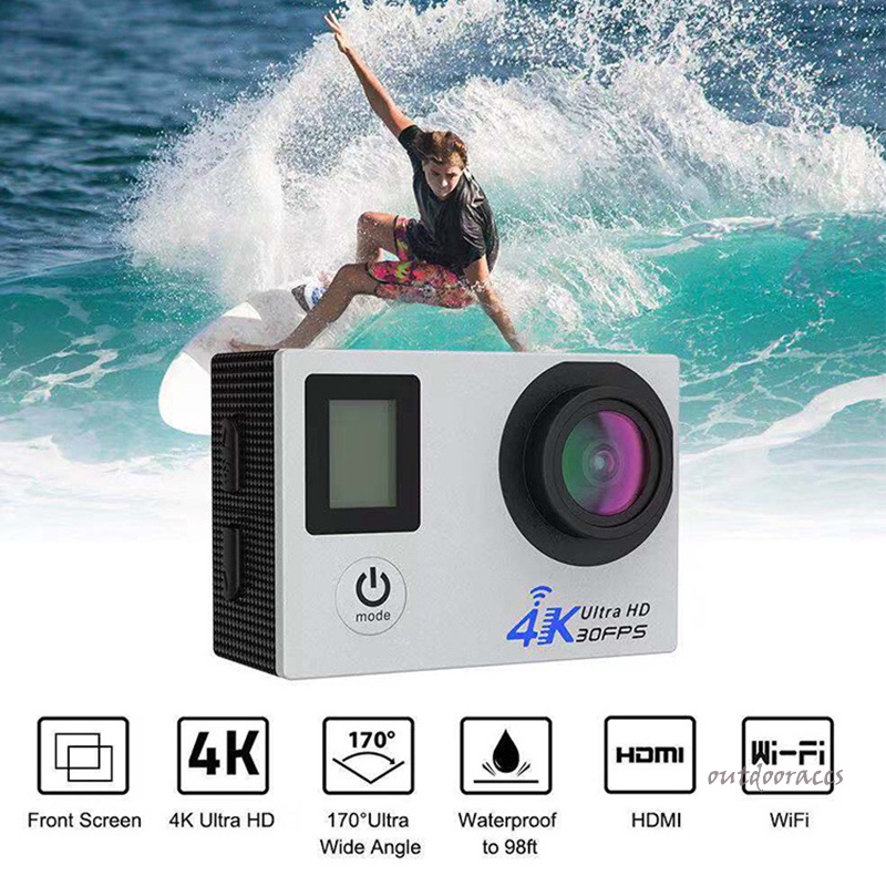 Ultra Camera Hành Trình Siêu Hd 4k Wifi 16mp Màn Hình Kép 170d Chống Nước Kèm Remote Điều Khiển