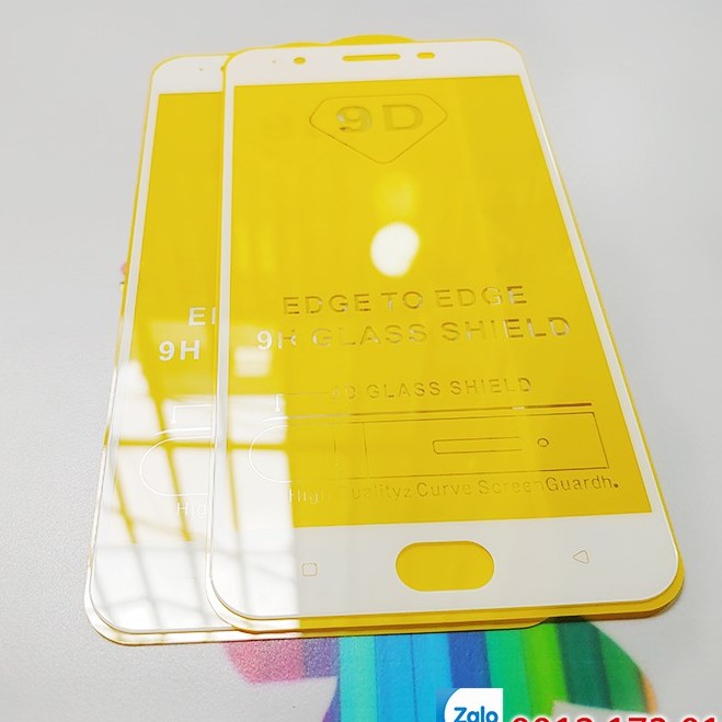 Cường lực full màn 9D Oppo A59/ F1S (trắng), tặng kèm khăn lau màn hình