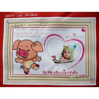 Tranh thêu chữ thập tuổi con heo 222711 (chưa thêu)
