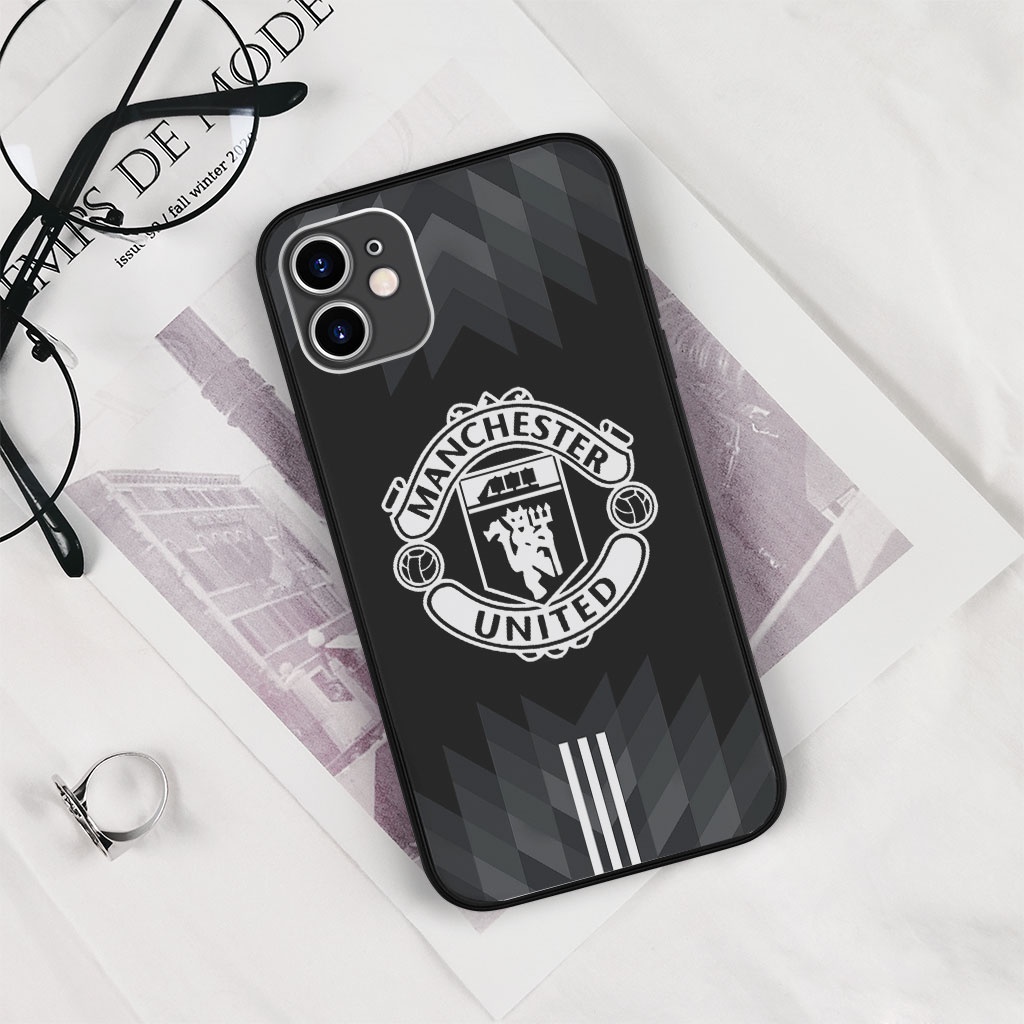 Ốp Lưng Manchester United đen trắng nổi bật cho Iphone 5 6 7 8 Plus 11 12 Pro Max X Xr 95