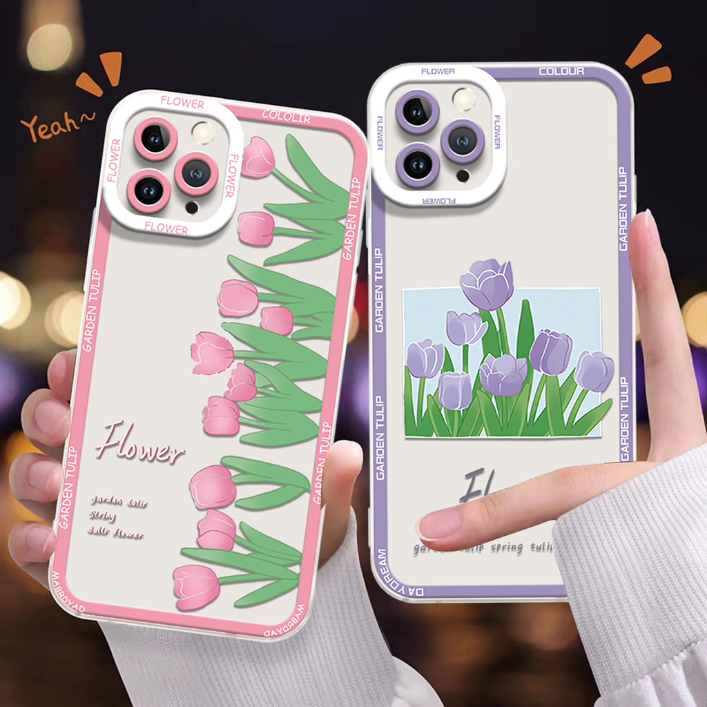 Ốp Điện Thoại TPU Dẻo Trong Suốt Họa Tiết Hoa Xinh Xắn Cho IPhone 14 13 12 11 Pro XS Max X XR 8 7 6 6S 14 Plus