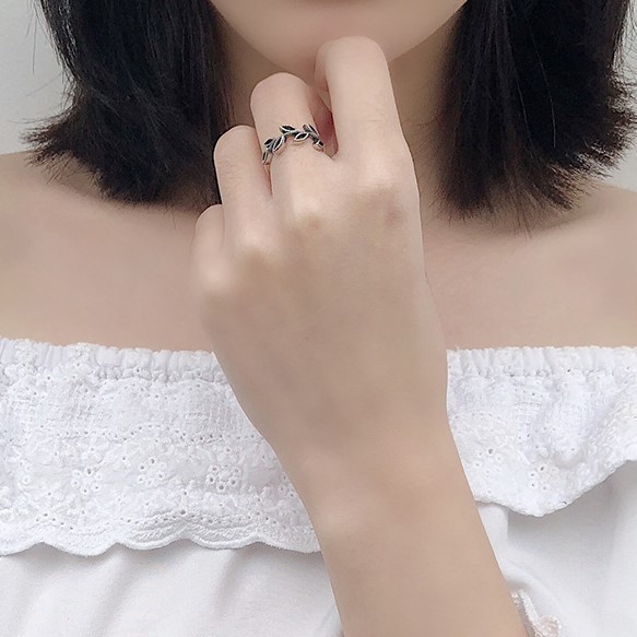 Nhẫn Bạc Nữ Thiết Kế Cá Tính Nhành Lá Cực Xinh Cho Nữ - N1728 - Bảo Ngọc Jewelry