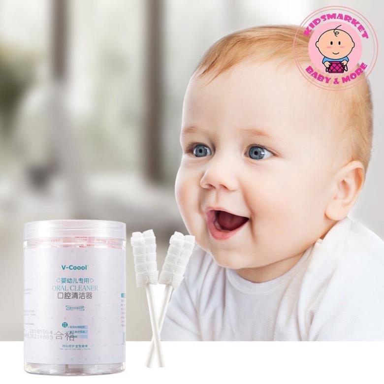 [ hàng chuẩn] Gạc Rơ Lưỡi Cho Bé-Rơ Lưỡi 30 Que, Dệt Sợi Cotton 100%, Mềm Mại, Kháng Khuẩn,Kháng Nấm Chống Viêm Nướu