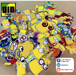 Hình dán Simpson DECAL CẮT SẴN dán mũ bảo hiểm, vali, máy tính,xe, tủ lạnh, nhà....