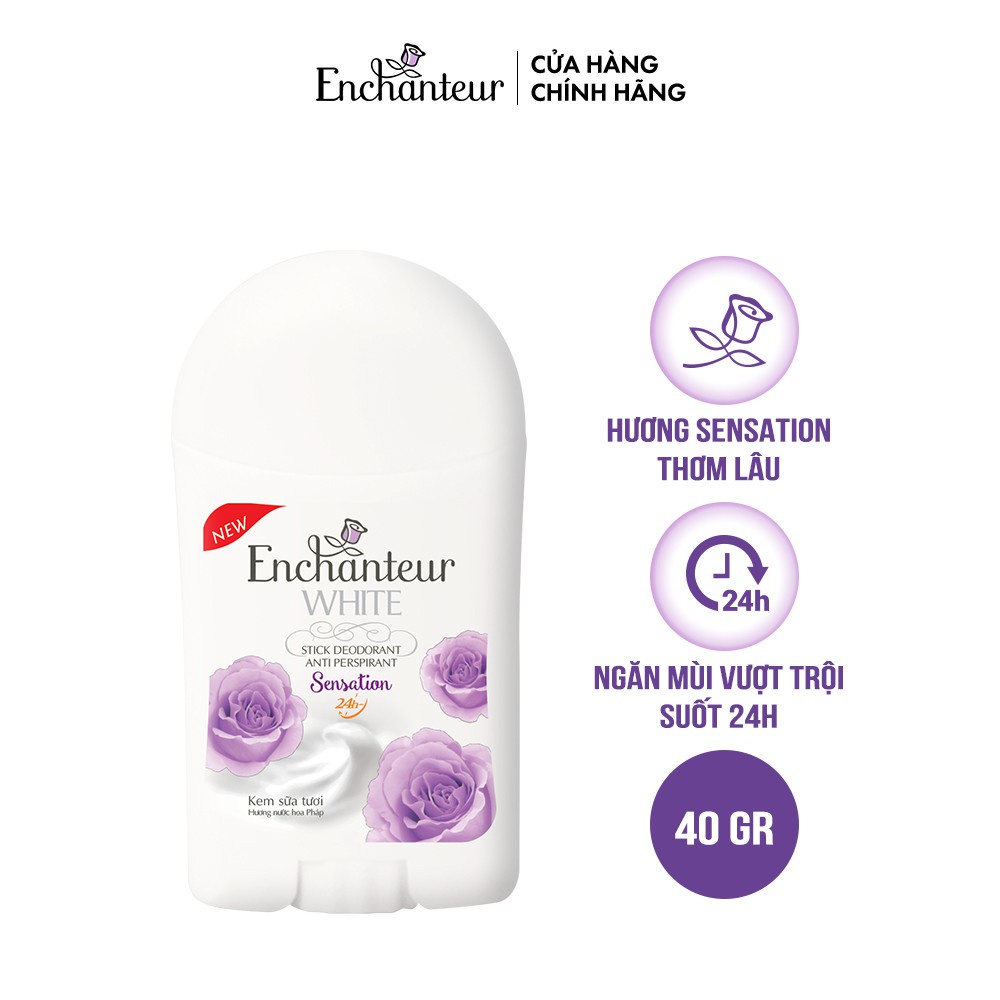 Sáp Khử Mùi Trắng Da Enchanteur 40g Các Loại