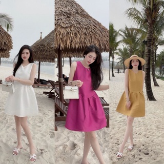 Đầm tafta nữ ms.1156 đầm sát nách dáng suông đuôi cá, chất tafta sang chảnh, 3 tone màu tôn da