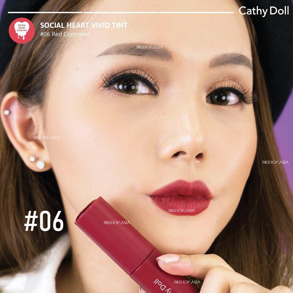 (Auth Thái) Son Tint Mềm Môi Cathy Doll Social Heart Vivid Tint