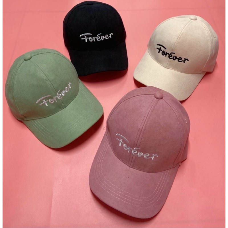 [Ảnh Thật] Nón kết lưỡi trai Nhung thêu Forever nhiều màu đẹp cực xinh Unisex Nam Nữ
