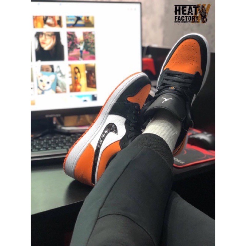 [Hot Trend - giảm giá]Giày Thể thao sneakers Jordan cổ thấp Nam nữ,Giày JD low1 cam đen hàng 11