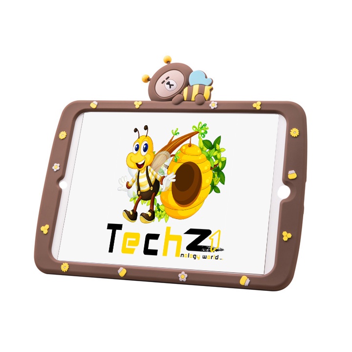 [CHÂN ĐỠ ĐỨNG] Ốp Lưng iPad cho bé mini1/2/3/4/5/6/Air1/2/3/9.7/10.2/10.5/10.9/11, silicon hình ong mật cute - TZAT906