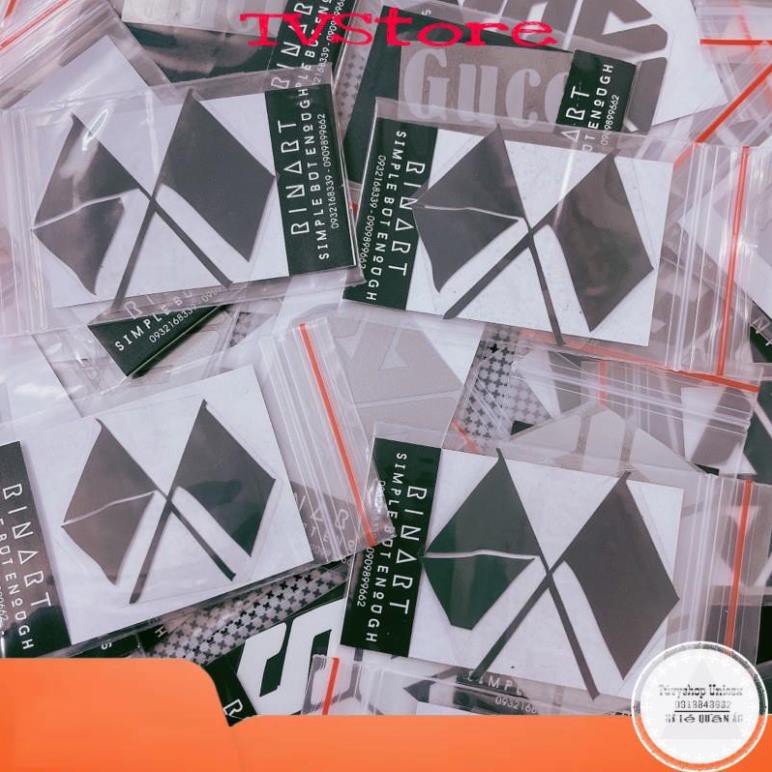 Decal Logo Sticker Patch in áo ủi trực tiếp lên vải hình lá cờ EXO phản quang 7 màu