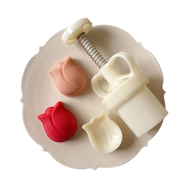 Khuôn Làm Bánh Trung Thu Bằng Nhựa Hình Hoa Tulip Hoạt Hình DIY