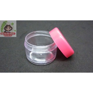 Hũ nhựa 20g chiết kem, mỹ phẩm du lịch nhỏ gọn tiện lợi nắp vặn màu hồng