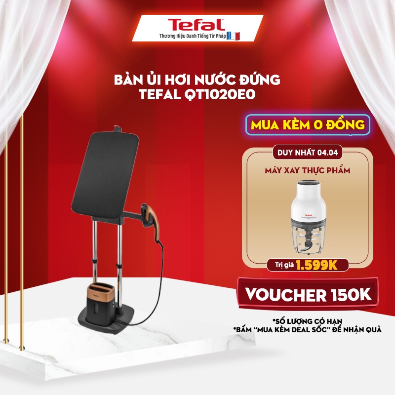 [Mã ELTEFALWL5 giảm 10% đơn 500K] Bàn ủi hơi nước đứng Tefal - QT1020E0