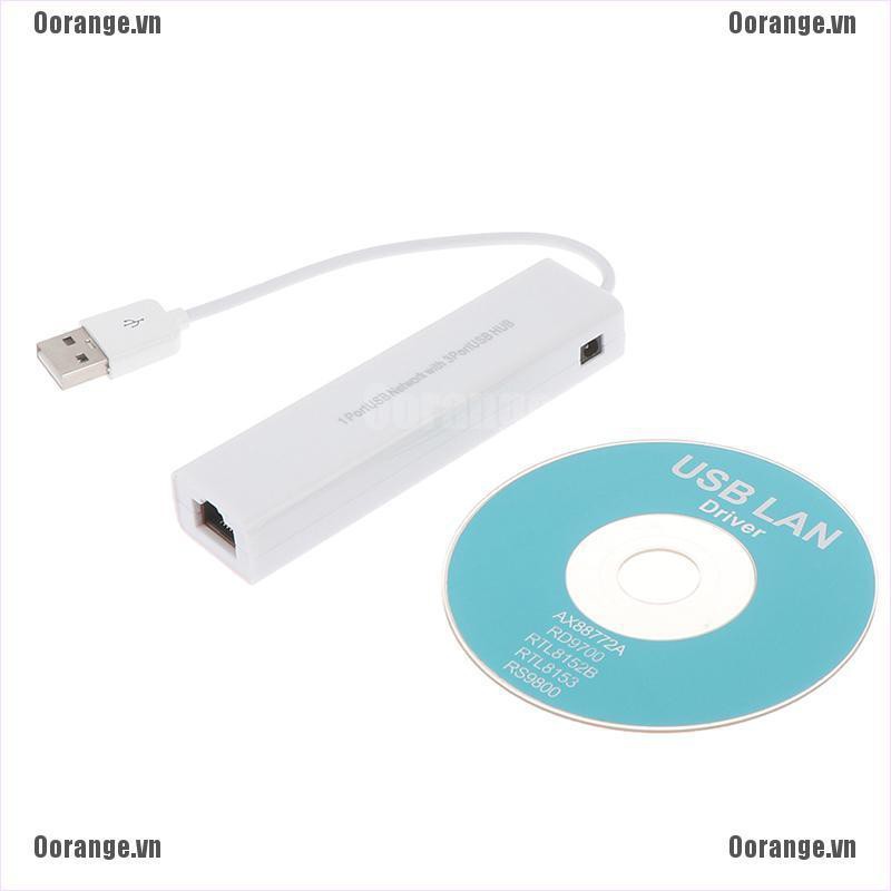 Bộ Chia 3 CổNg usb 2.0 RJ45 Lan card usb Sang ethernet