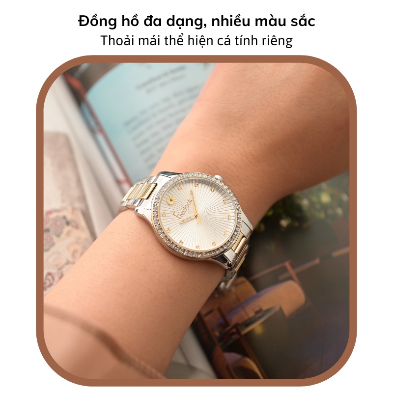 Đồng hồ nữ Freelook FL.1.10220 Chống nước, Đính đá, Dây thép không gỉ, Xuất xứ Pháp, Bảo hành toàn cầu chính hãng
