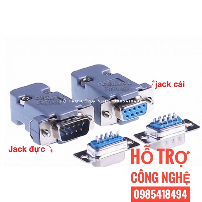 Đầu nối jack com - DP 9 chân đực cái kèm vỏ