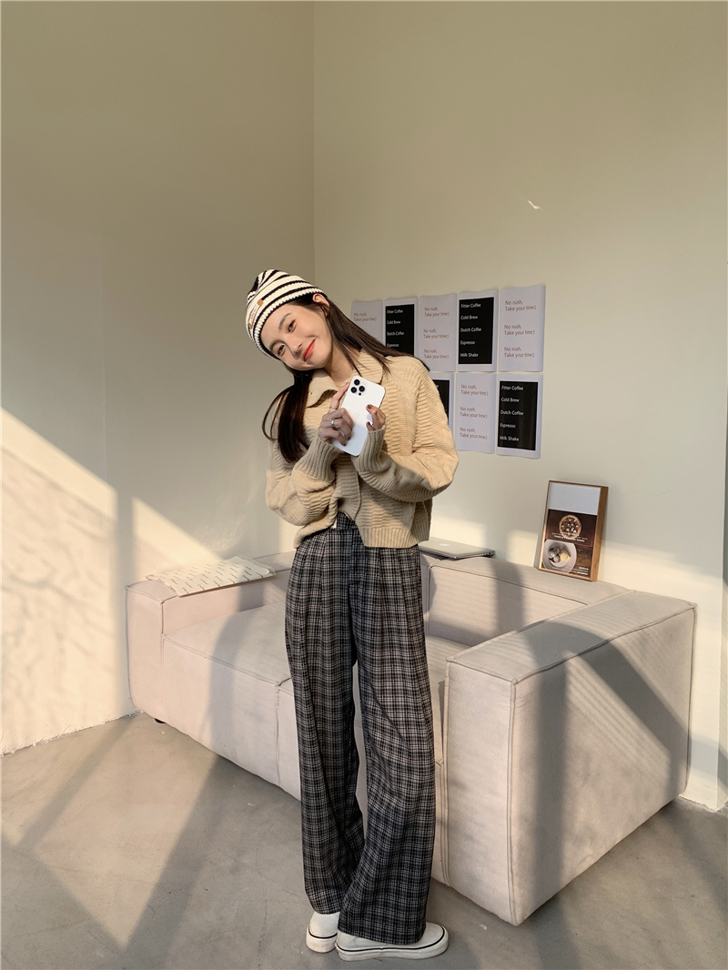 Quần Dài Lưng Cao Ống Suông Họa Tiết Caro Thời Trang 39452 | BigBuy360 - bigbuy360.vn