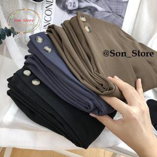 Quần baggy công sở cạp liền 2 cúc xếp ly đùi | BigBuy360 - bigbuy360.vn