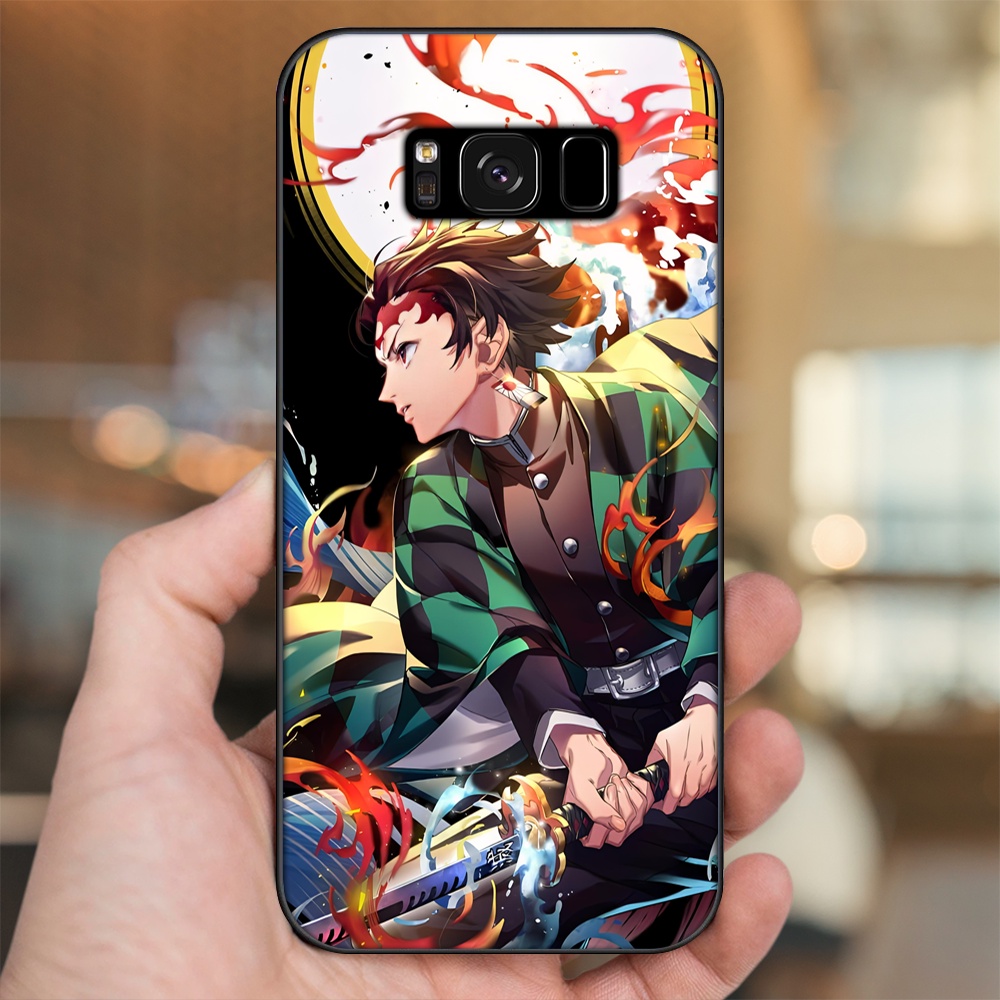 Ốp lưng Samsung S8, S8 Plus viền đen in hình Tanjiro Kimetsu No Yaiba