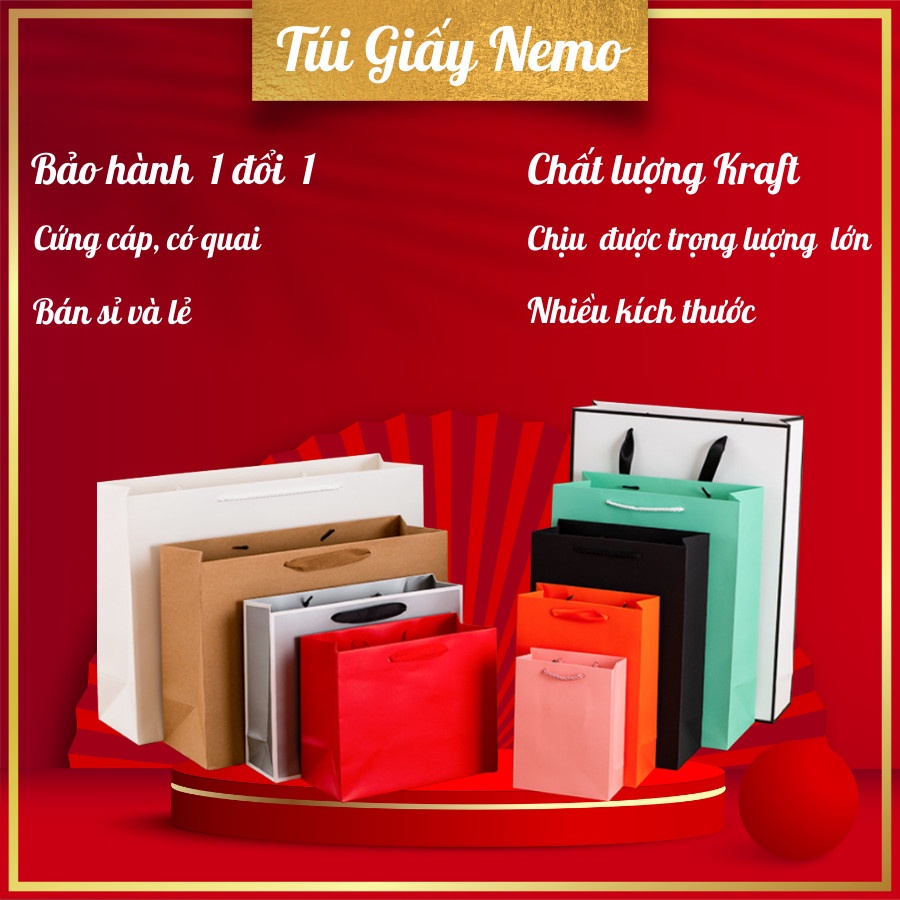 Túi giấy đựng quần áo cao cấp bằng giấy Cocher kích thước 43x13x32  32x11.5x28  35x13x26  40x12x28 48x14x35 các màu TTH1