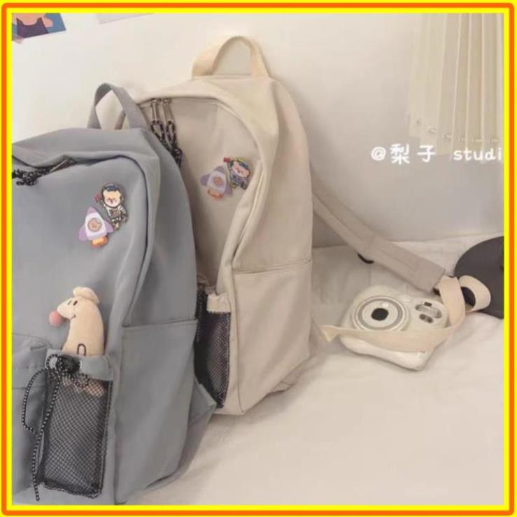 [C62] Balo ULZZANG đen tặng kèm sticker ngẫu nhiên