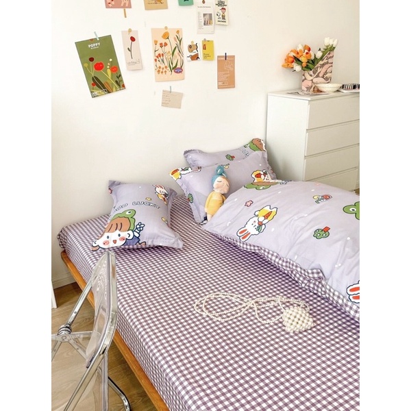 Set chăn ga gối poly cotton: marble hồng | BigBuy360 - bigbuy360.vn