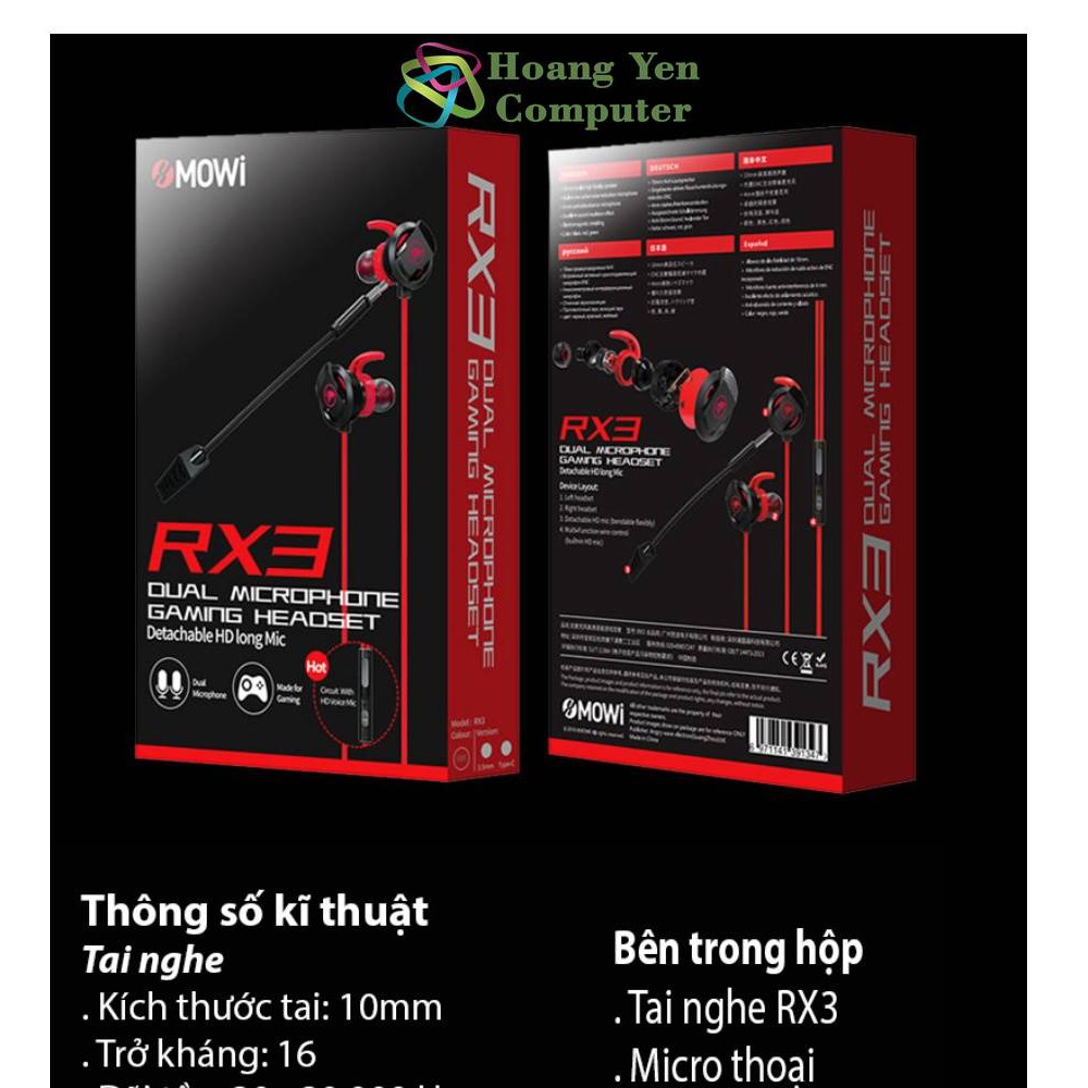 Tai Nghe Chuyên Game XMOWI RX3 Bass Tốt, Tích Hợp Micro Đàm Thoại - BH 3 Tháng